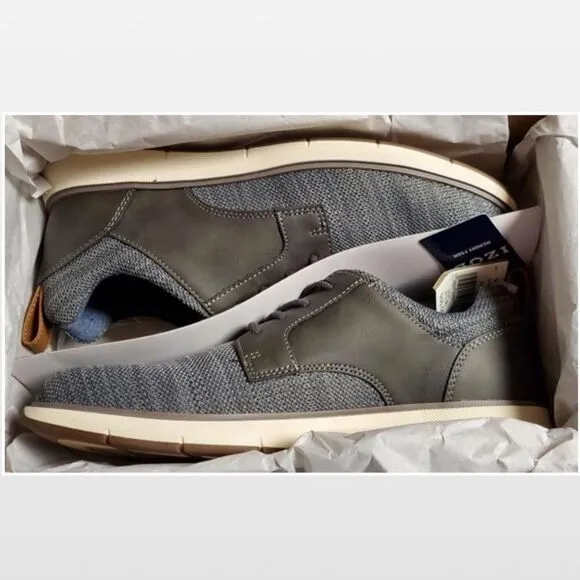 New Men Grey Casual Lace-Up Wingtip Shoes