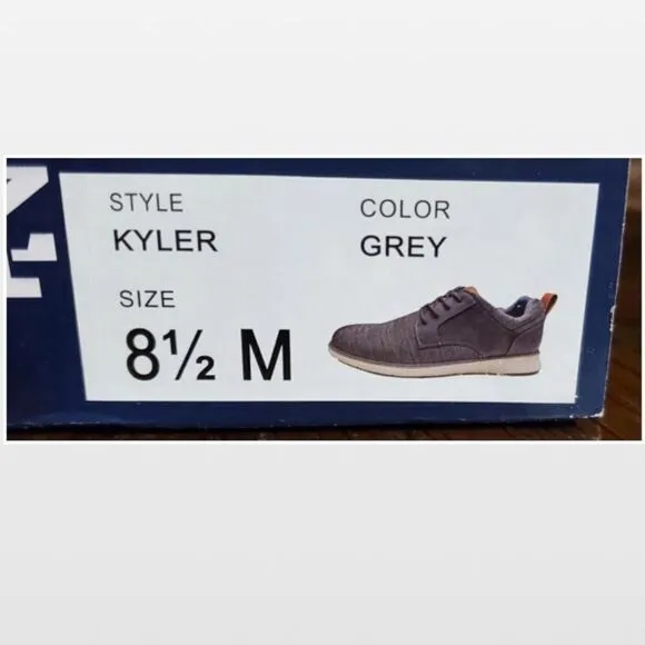 New Men Grey Casual Lace-Up Wingtip Shoes