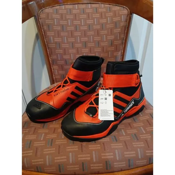 New Men's 10 Adidas Terrex Hydro Lace Red Canyoning Hiking Trail Boots CQ1755
