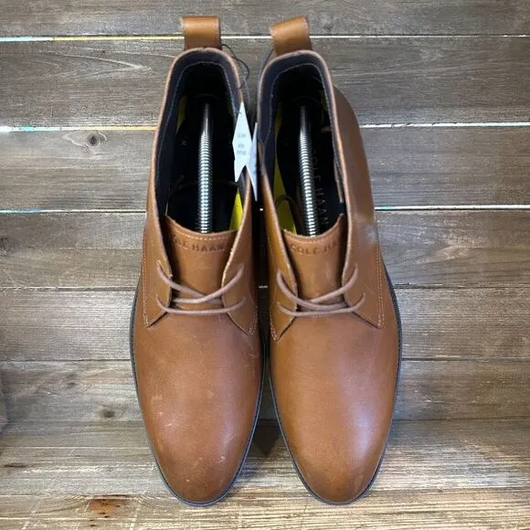 New Mens Cole Haan Hawthorne‎ Brown Leather Chukka Ankle Dress Boots Size 10.5 M