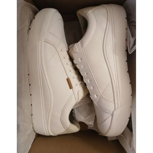 NEW Mens‎ DR. SCHOLL'S OFF Off White LEATHER Sneaker Shoes AUTHENTIC Sz 10 #608
