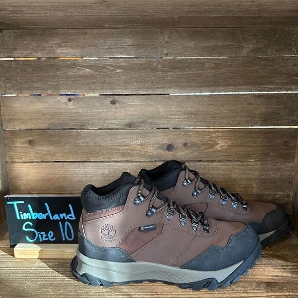 New Mens Timberland Lincoln Peak Waterproof Mid Brown Hiking Ankle Boots Size 10