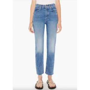 NEW MOTHER women's the tomcat ankle fray jean in kitty corner lt wash