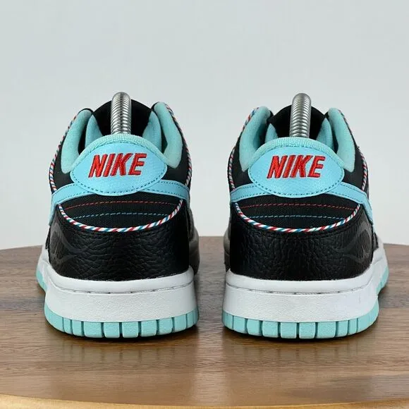 New NIB Big Kids Nike Dunk‎ Low SE Black Shoes Size 7 Y Barbershop DN3351-001