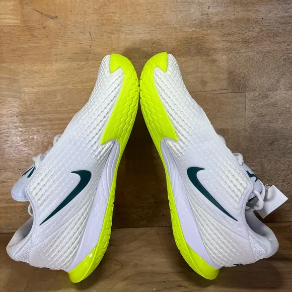NEW Nike Court Zoom Vapor Cage 4 Rafa Mens Sz 12 Tennis Shoes White Volt Teal