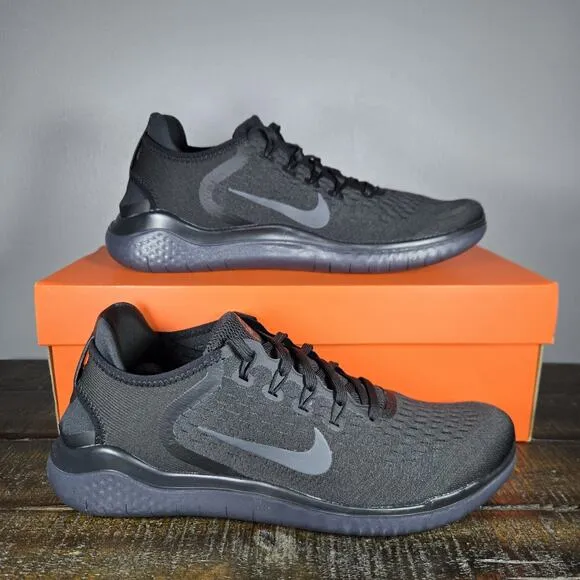 NEW Nike Free RN 2018 Mens 10 Black/Anthracite Running Shoes 942836 002