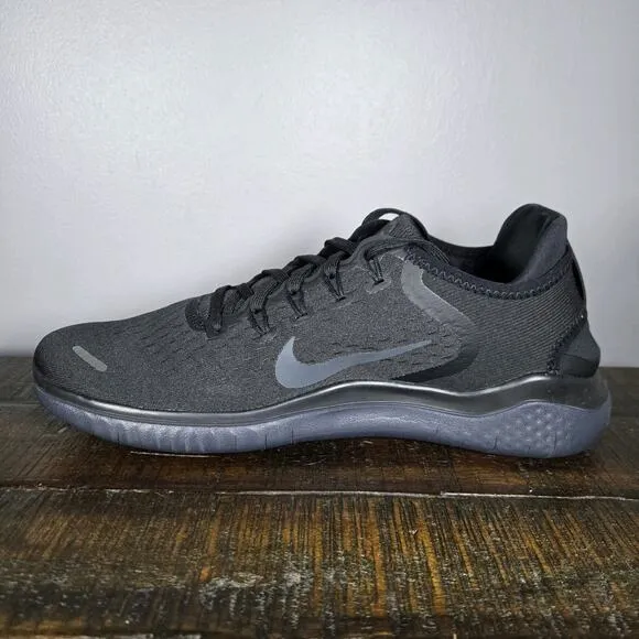 NEW Nike Free RN 2018 Mens 10 Black/Anthracite Running Shoes 942836 002