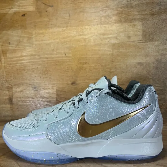 NEW Nike Ja 2 Tree Top Mens Size 10.5 Basketball Shoes Sneakers Gold Silver