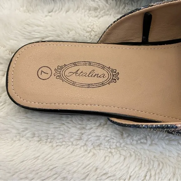 New Paisley Rhinestone Mules Flats Slip On Shoes Size 7