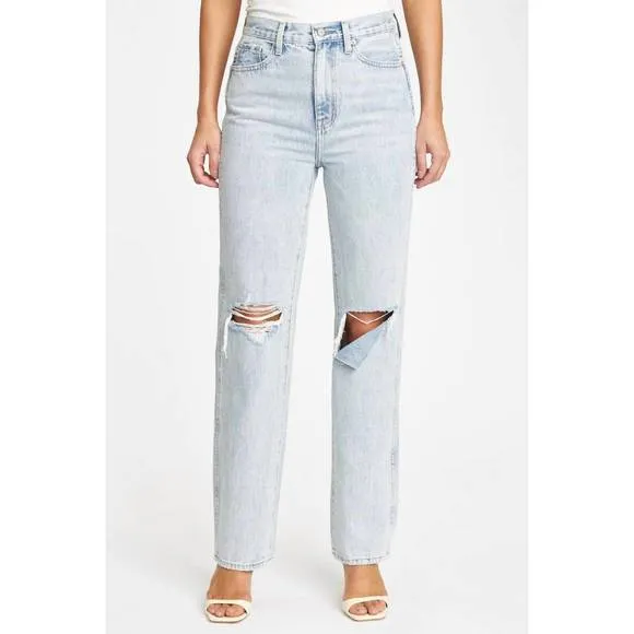 NEW PISTOLA cassie super high rise straight jeans in moonlight distressed