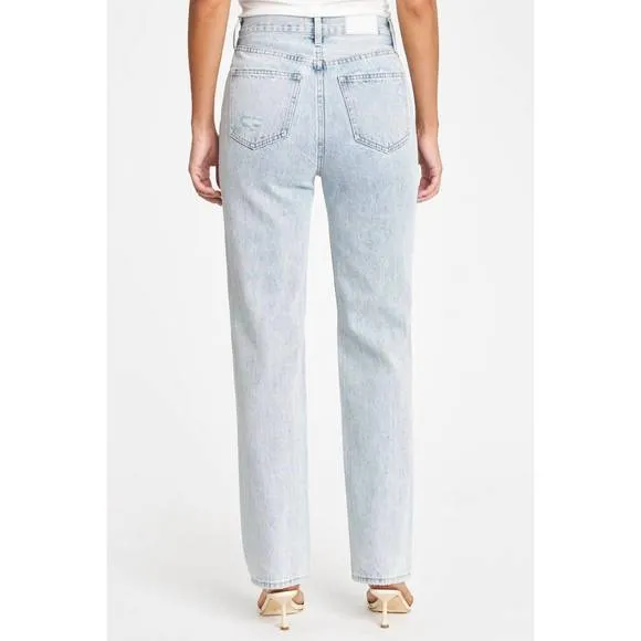 NEW PISTOLA cassie super high rise straight jeans in moonlight distressed