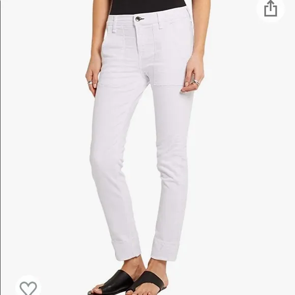 NEW! rag &amp; bone Size 29 White Dre Carpenter Boyfriend Straight Leg Denim Jeans