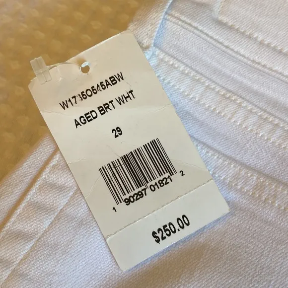 NEW! rag &amp; bone Size 29 White Dre Carpenter Boyfriend Straight Leg Denim Jeans