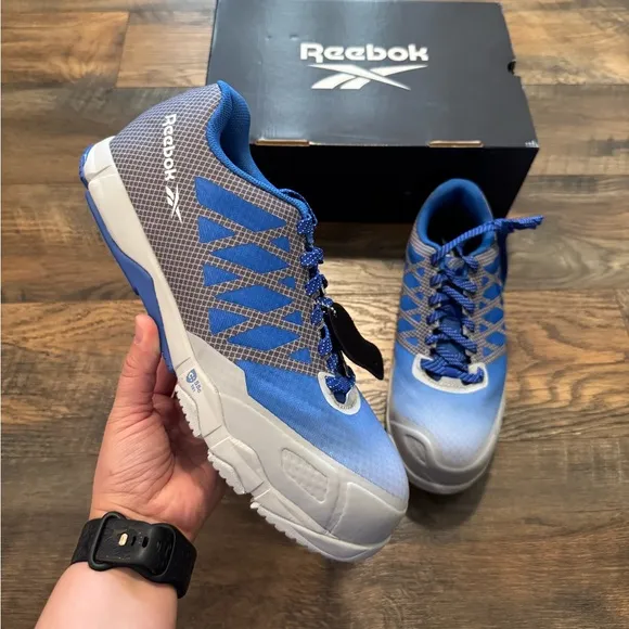NEW Reebok Speed Athletic Work Shoes Blue Slip-Resistant Composite Toe Womens 11