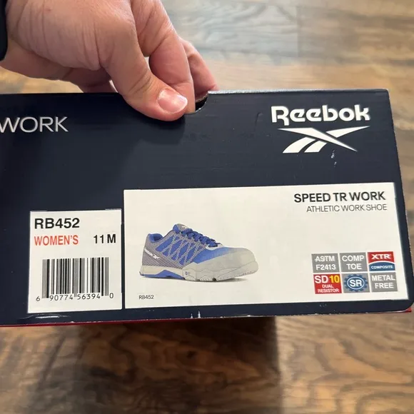 NEW Reebok Speed Athletic Work Shoes Blue Slip-Resistant Composite Toe Womens 11