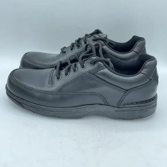 NEW Rockport Ridgefield Eureka K71218 Men's Size 10M Black Leather Casual Shoes