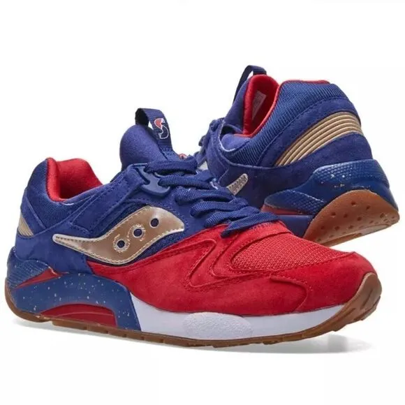 NEW Saucony Grid 9000 Sparring Blue Red Gold Size 9.5 Sneakers S70279-1