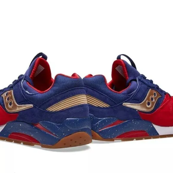 NEW Saucony Grid 9000 Sparring Blue Red Gold Size 9.5 Sneakers S70279-1