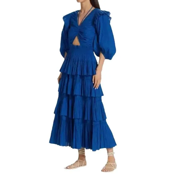 New Sea New York Paco Puff Sleeve Tiered Dress Size XS MSRP $514