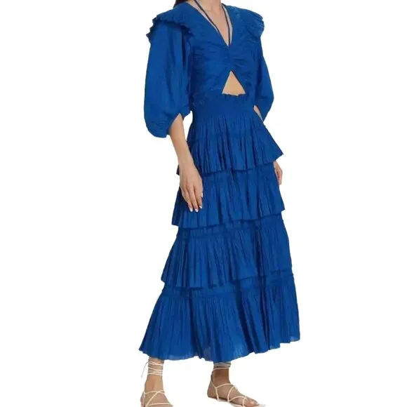 New Sea New York Paco Puff Sleeve Tiered Dress Size XS MSRP $514