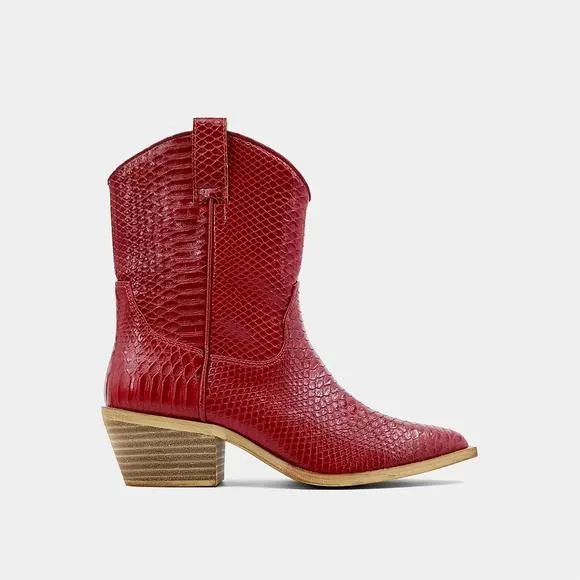 NEW SHU SHOP women's zouzou boot in dark red