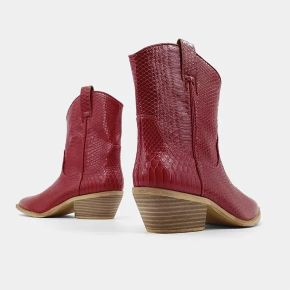 NEW SHU SHOP women's zouzou boot in dark red