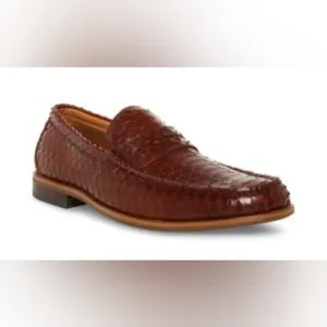 NEW Steve Madden Brown Leather Slip On Loafers for Men SZ 10