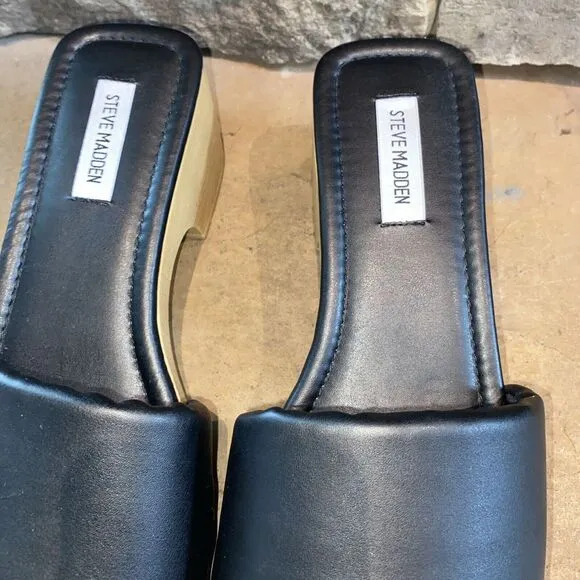 New Steve Madden  Chana Woody Platform slide Sandals sz‎ 9