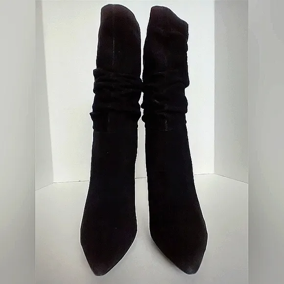 New w/o Box Steve Madden Jessamy Genuine Suede Pointy Toe Scrunch Dress Boots