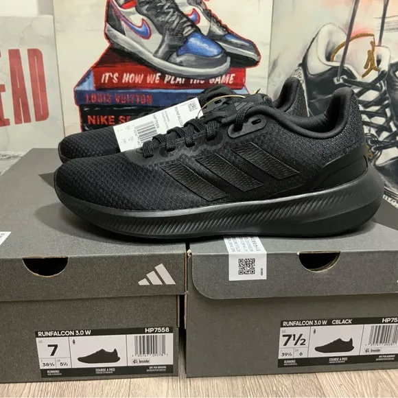 New Women Adidas Runfalcon 3.0 HP7558 Black Running Shoes Sizes 7W-8.5Women