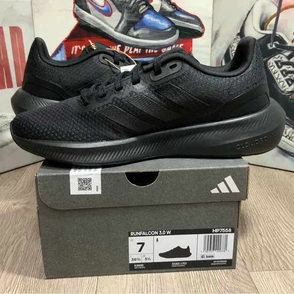 New Women Adidas Runfalcon 3.0 HP7558 Black Running Shoes Sizes 7W-8.5Women
