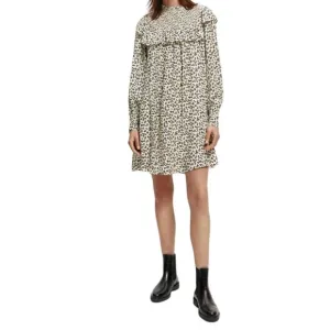 New Women’s Scotch &amp; Soda Smocked Floral Print Dress Size L