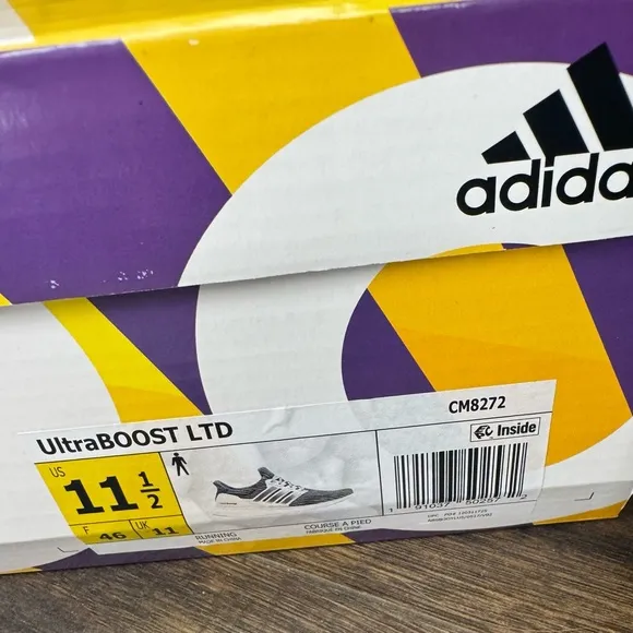 NIB Adidas Men’s Ultra Boost LTD Cloud White/Silver Metallic Running Shoes 11.5