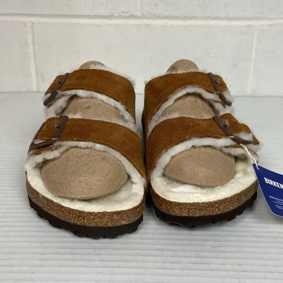 NIB Birkenstock Arizona Shearling Mink Regular Fit EU42 1001128 Suede‎ Leather