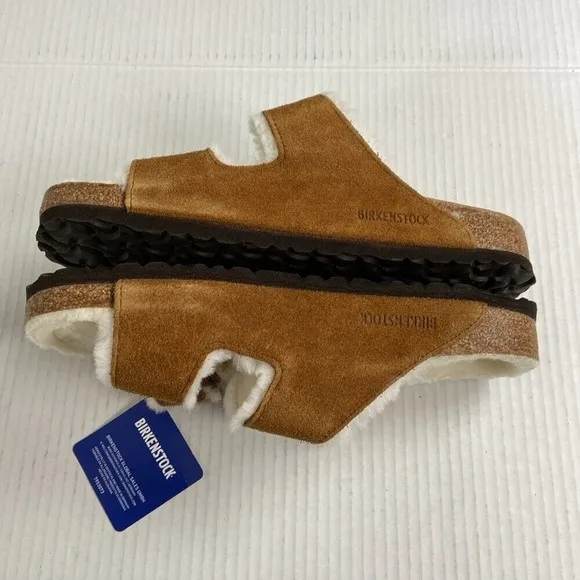 NIB Birkenstock Arizona Shearling Mink Regular Fit EU42 1001128 Suede‎ Leather