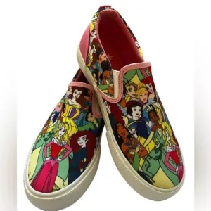 NIB Disney Princess Kids Girls Belle Slip-On Casual Shoes - Multicolor - Size 5