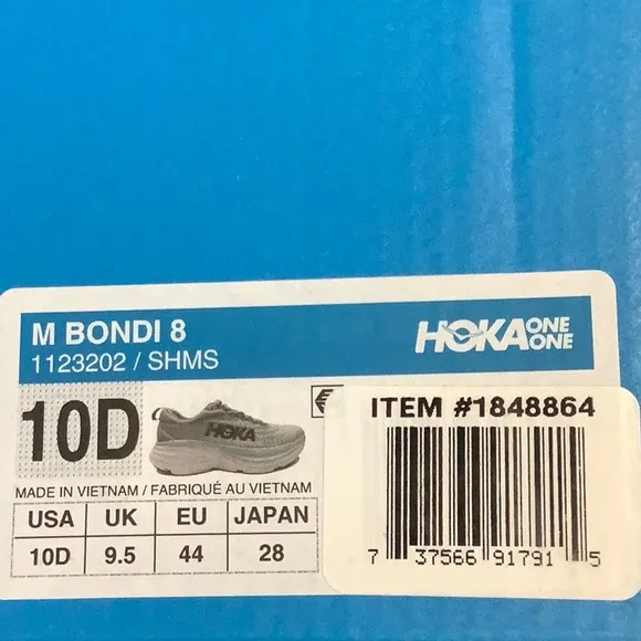 NIB HOKA One One Bondi 8 Running Shoes Men's Size 10 D