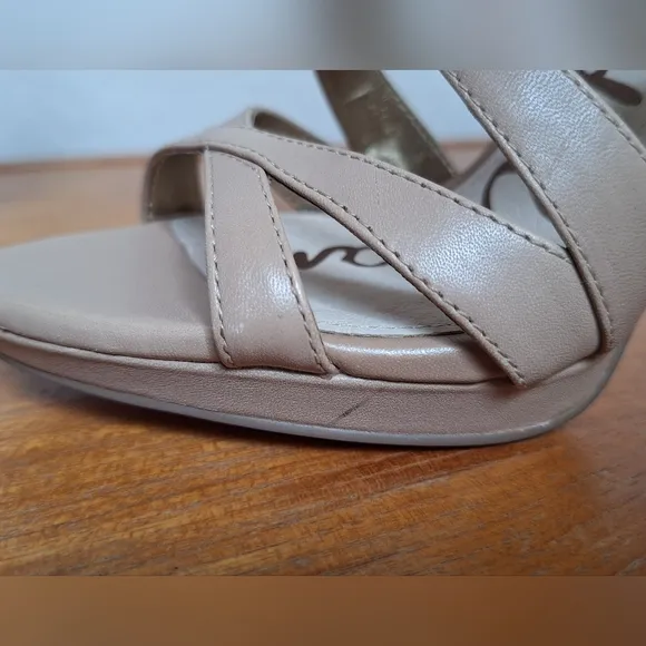 NIB Sam Edelman leather caged gladiator sandals capsule edgy sexy nude stiletto