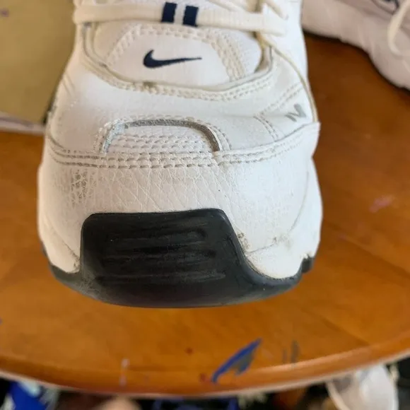 NIKE Air comfort cushion mens white sneakers size 12 blue Swoosh