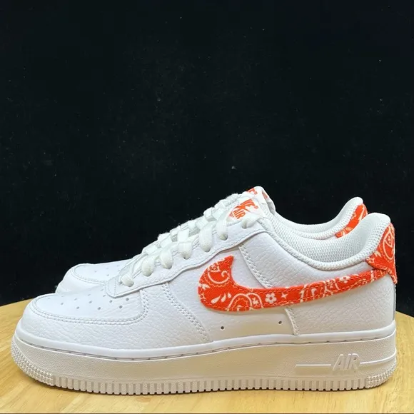Nike Air Force 1 Low Orange Paisley Shoes DJ9942-102 Size 5.5 Womens/ 4 kids