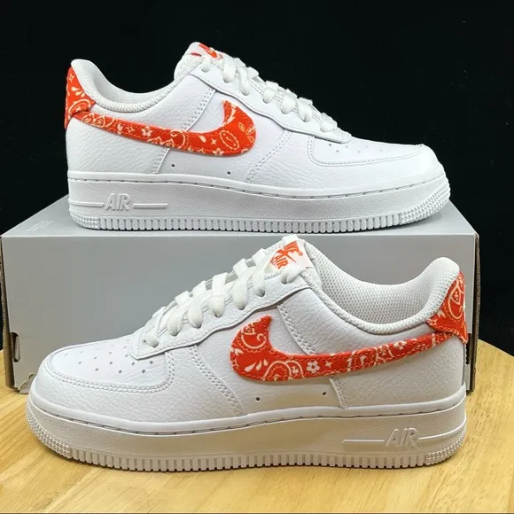 Nike Air Force 1 Low Orange Paisley Shoes DJ9942-102 Size 5.5 Womens/ 4 kids