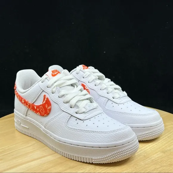Nike Air Force 1 Low Orange Paisley Shoes DJ9942-102 Size 5.5 Womens/ 4 kids