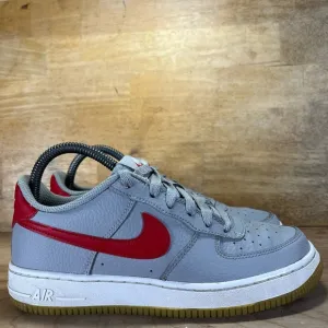Nike Air Force 1 Low Womens Sz 7 (5.5Y) Shoes Sneakers Wolf Grey Red CI1759-002