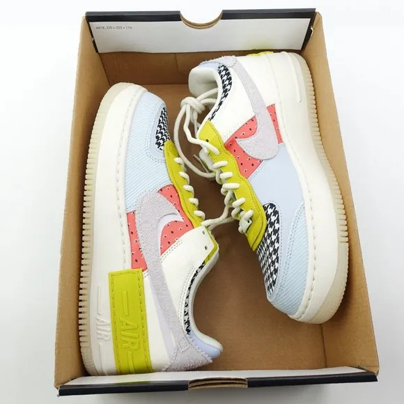 Nike Air Force 1 Shadow Patchwork Sail Hydrogen Blue DM8076-100 Womens Size 10