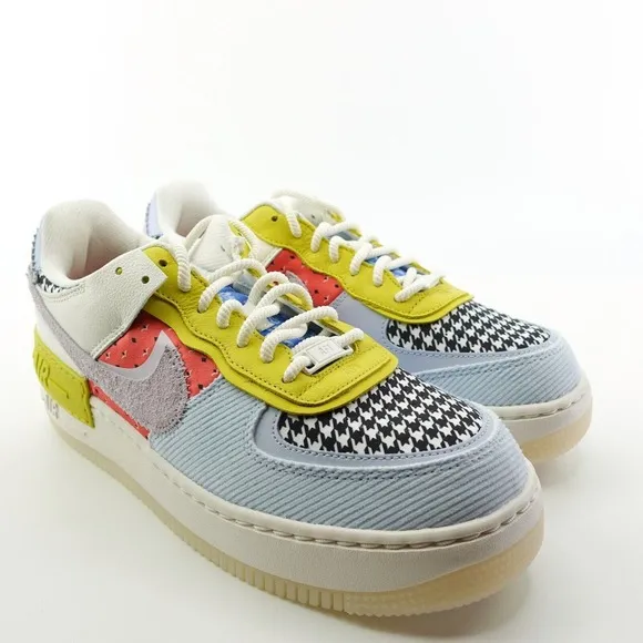 Nike Air Force 1 Shadow Patchwork Sail Hydrogen Blue DM8076-100 Womens Size 10