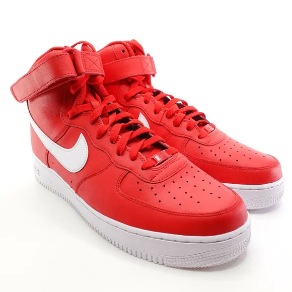 Nike Air Force One High NBY Red White Sneakers Mens Size 12.5 AQ3771-994