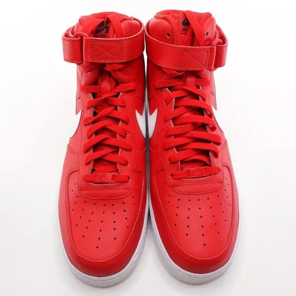 Nike Air Force One High NBY Red White Sneakers Mens Size 12.5 AQ3771-994