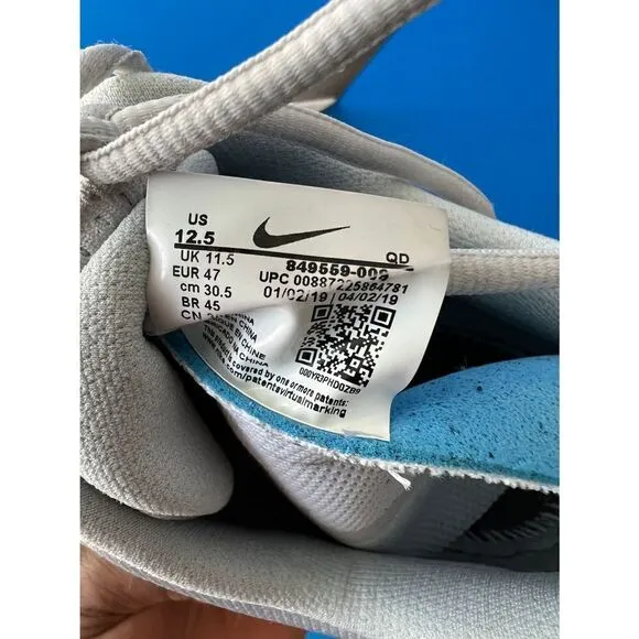 Nike Air Max 2017 Running Shoes White Platinum Grey Shoes 849559-009 Men's 12.5