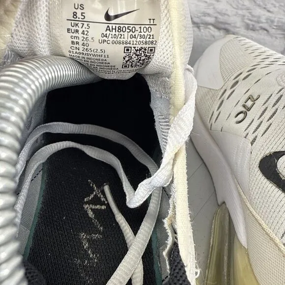 Nike Air Max 270 Men's Size 8.5 Running Shoes White
