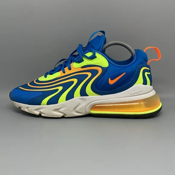 Nike Air Max 270 React Eng Blue Orange Running Shoes CD0113-401 Men's Sz 8.5